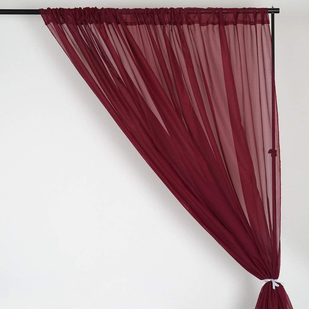 AK TRADING CO. 120" Wide (10Ft Wide) Sheer Voile Drape Panels for Backdrop, Wedding Events, Ceiling Drapes, Event Masking, & Decor - Select from 6ft to 50ft Length. (10 feet x 20 feet, Red)