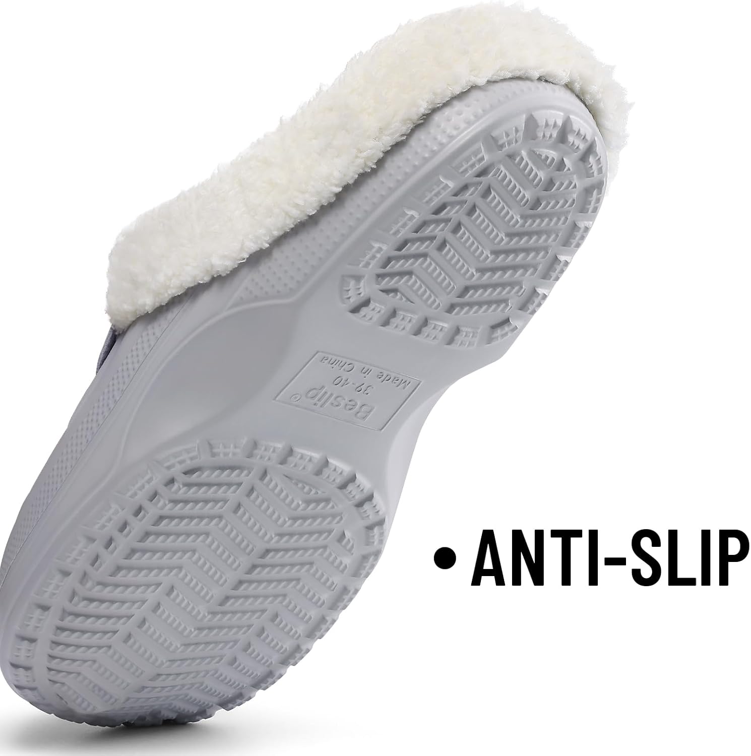 Beslip Fur Lined Clogs for Women & Men Fuzzy Slippers with Memory Foam