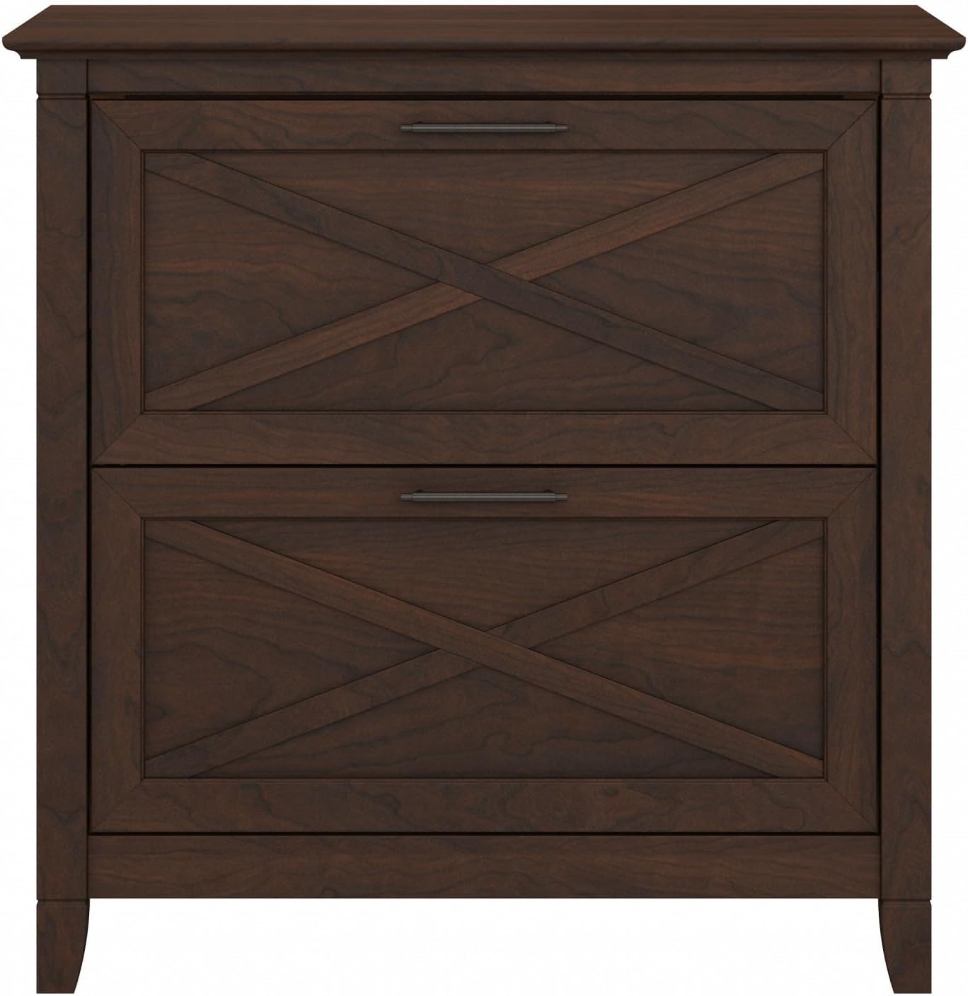 Bush Home Key West 2 Drawer Lateral File Cabinet in Washed Gray, Document Storage for Home Office, Accent Chest with Drawers