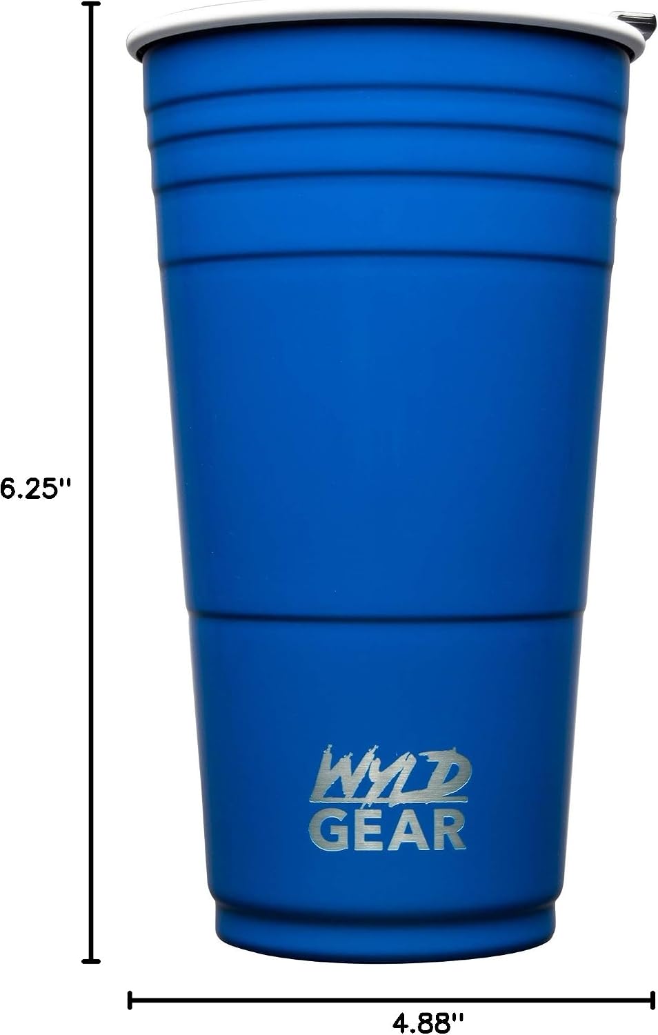 Wyld Gear Party Cup 24oz Red Stainless Steel Reusable Metal Cup with Lid
