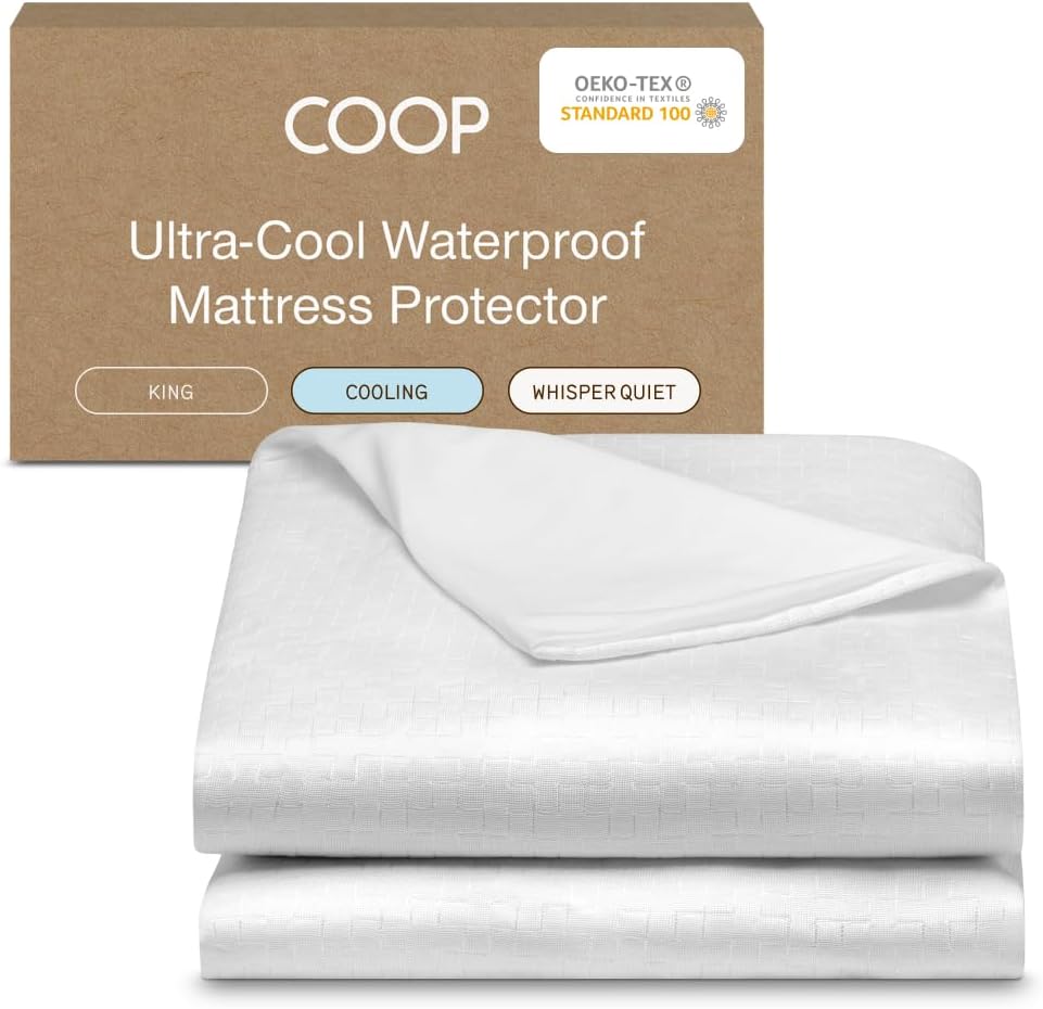 Coop Home Goods Ultra-Tech Waterproof Mattress Protector Cal King, Smooth Top Mattress Pad, Waterproof Cover, Up to 18 Inches Deep, Machine Washable, Noiseless Comfort, Cal King (72x84)