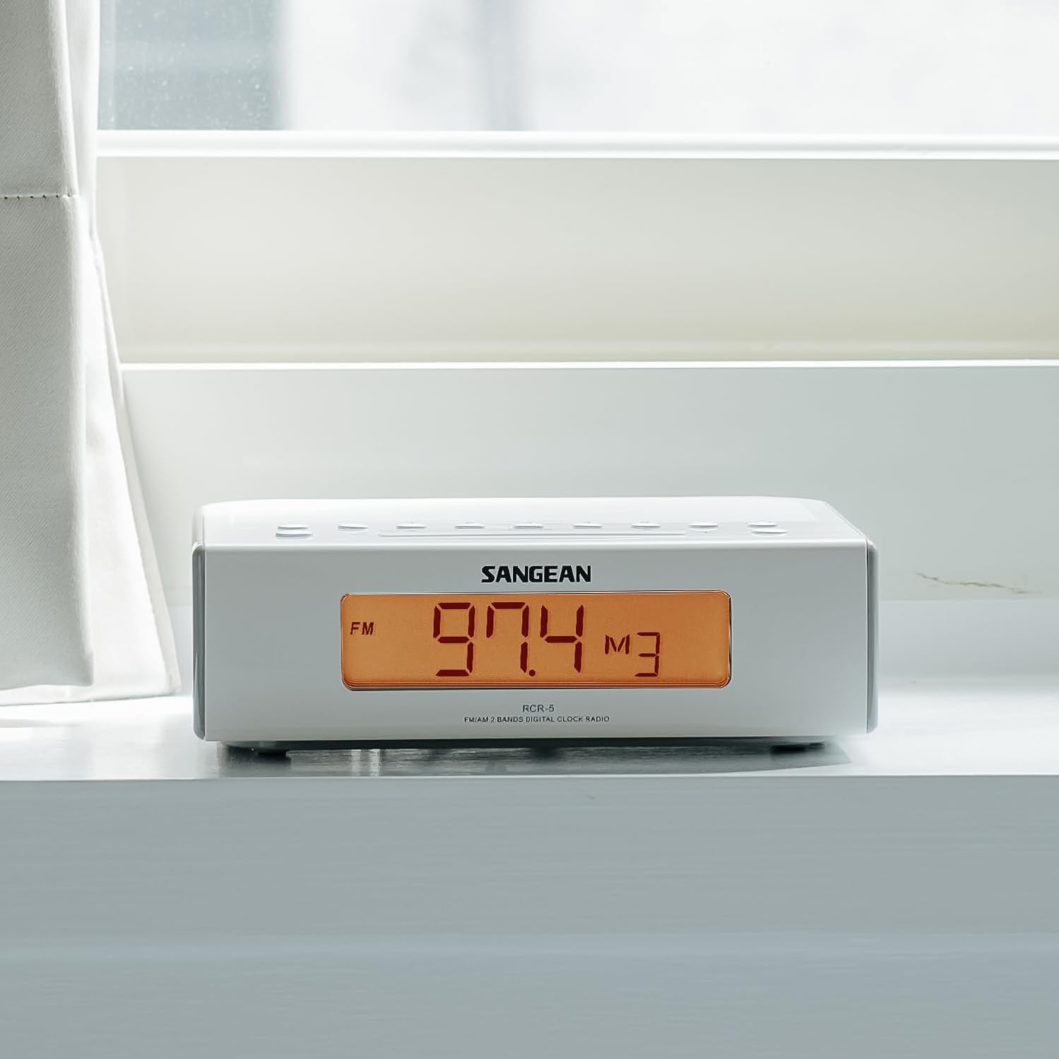 Sangean RCR-5 Digital AM/FM Clock Radio, White