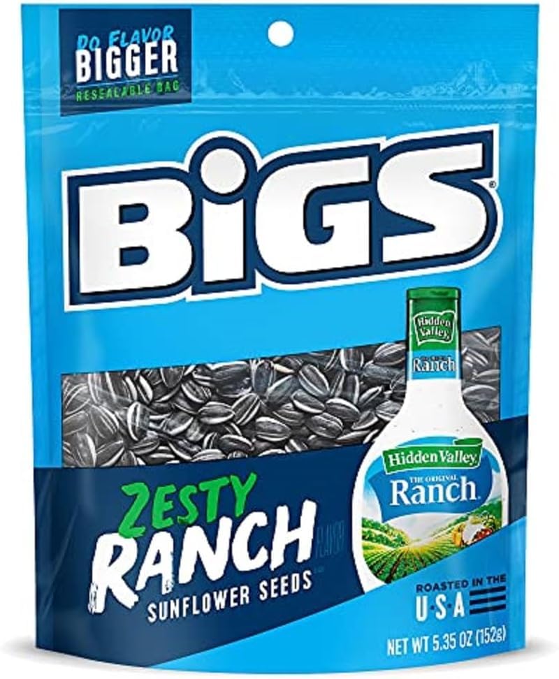 BIGS Sunflower Seeds, Hidden Valley Zesty Ranch Flavor, 5.35 oz.