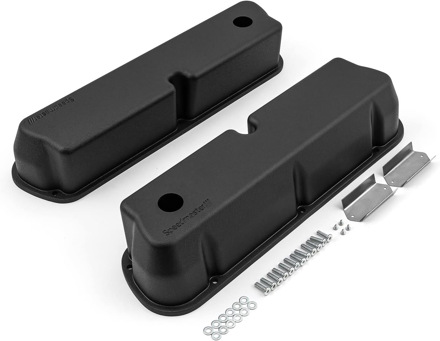 Speedmaster 1-314-004-03 Compatible with Ford SB 289 302 351 Windsor Aluminum Valve Covers [Black]