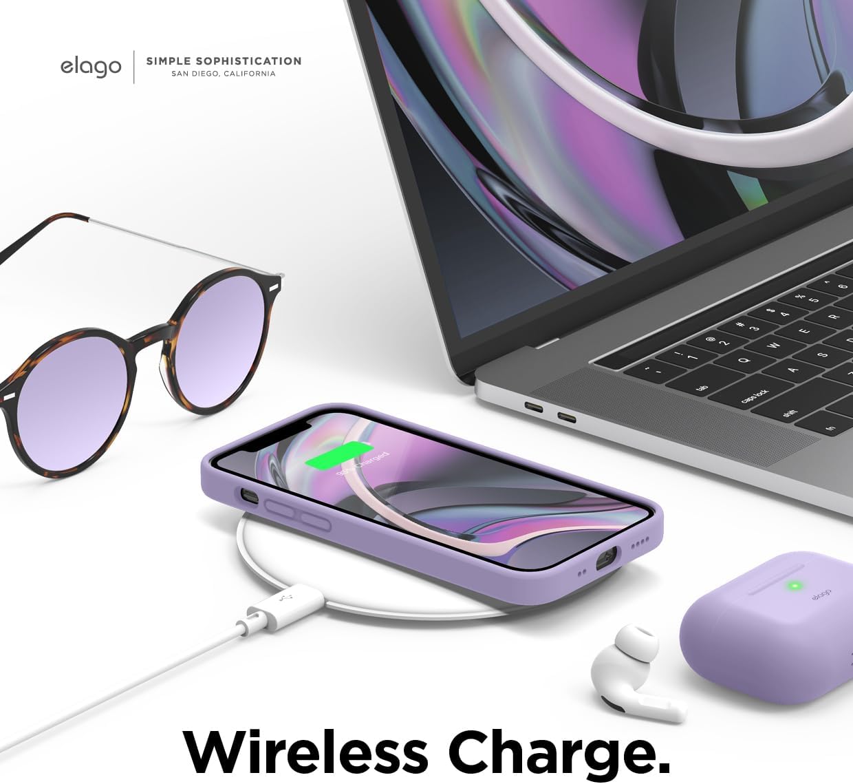 elago Premium Liquid Silicone Case for iPhone 12 Mini Lavender