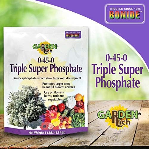 Bonide Garden Rich 0-45-0 Triple Super Phosphate, 4 lbs. Ready-to-Use Fertilizer for Indoors and Outdoors, Promotes Root Development