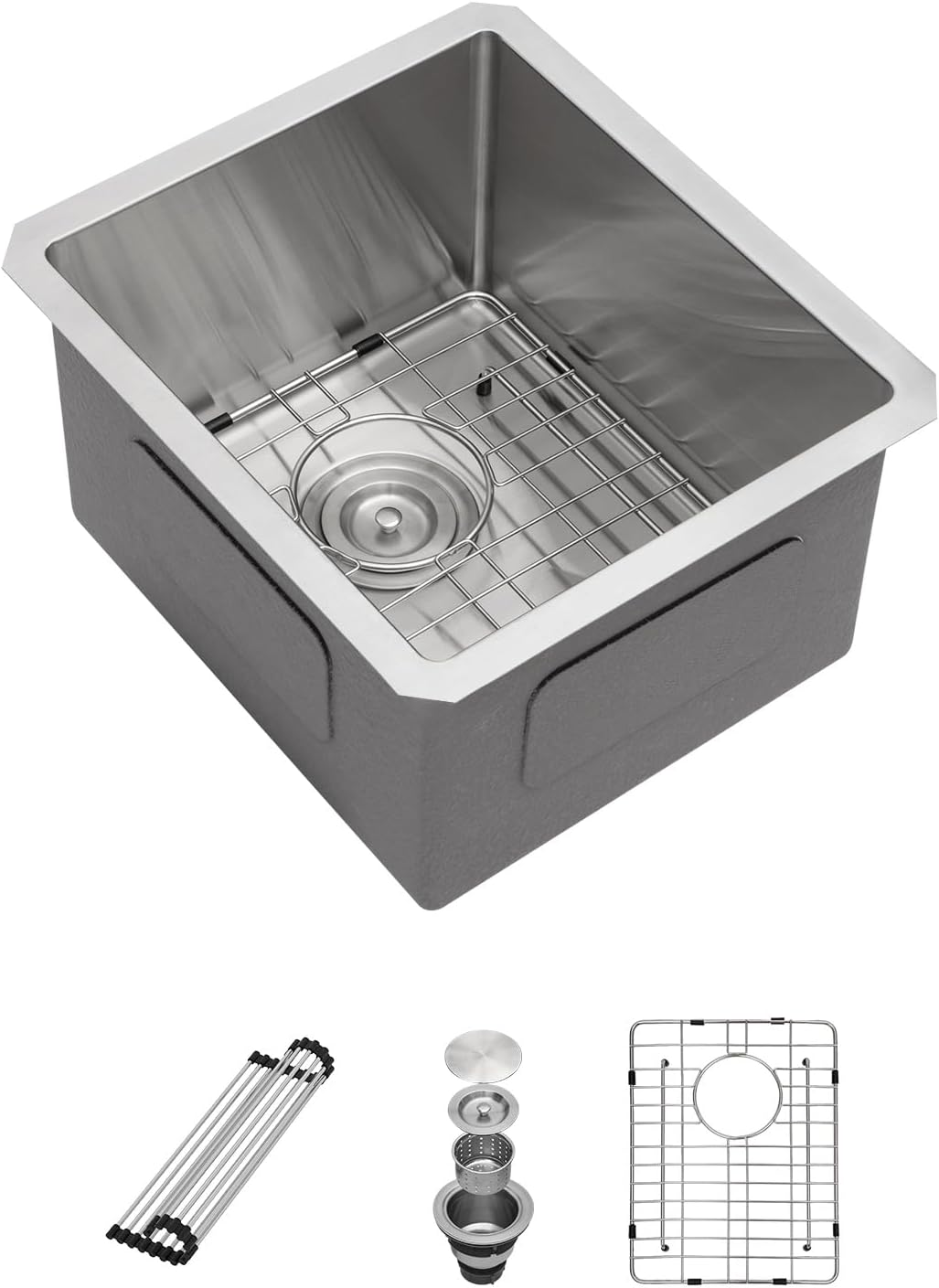 Sarlai 21 Inch Undermount Laundry Sink 21x18x12 Inch Undermount Laundry Utility Sink Deep Single Bowl 16 Gauge Stainless Steel Laundry Tub Sinks