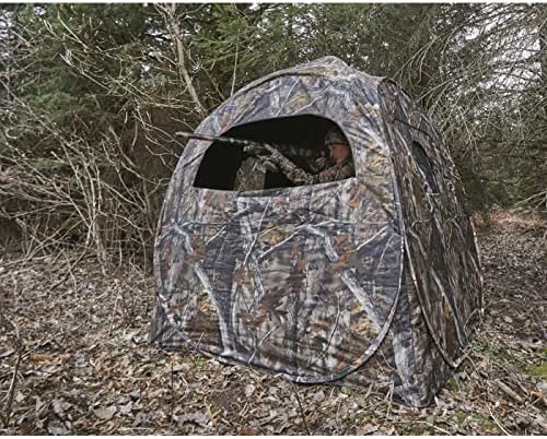Guide Gear HuntRite Deluxe 4-Panel Spring Steel Hunting Blind; 2 Person Ground Tent for Deer and Turkey Season