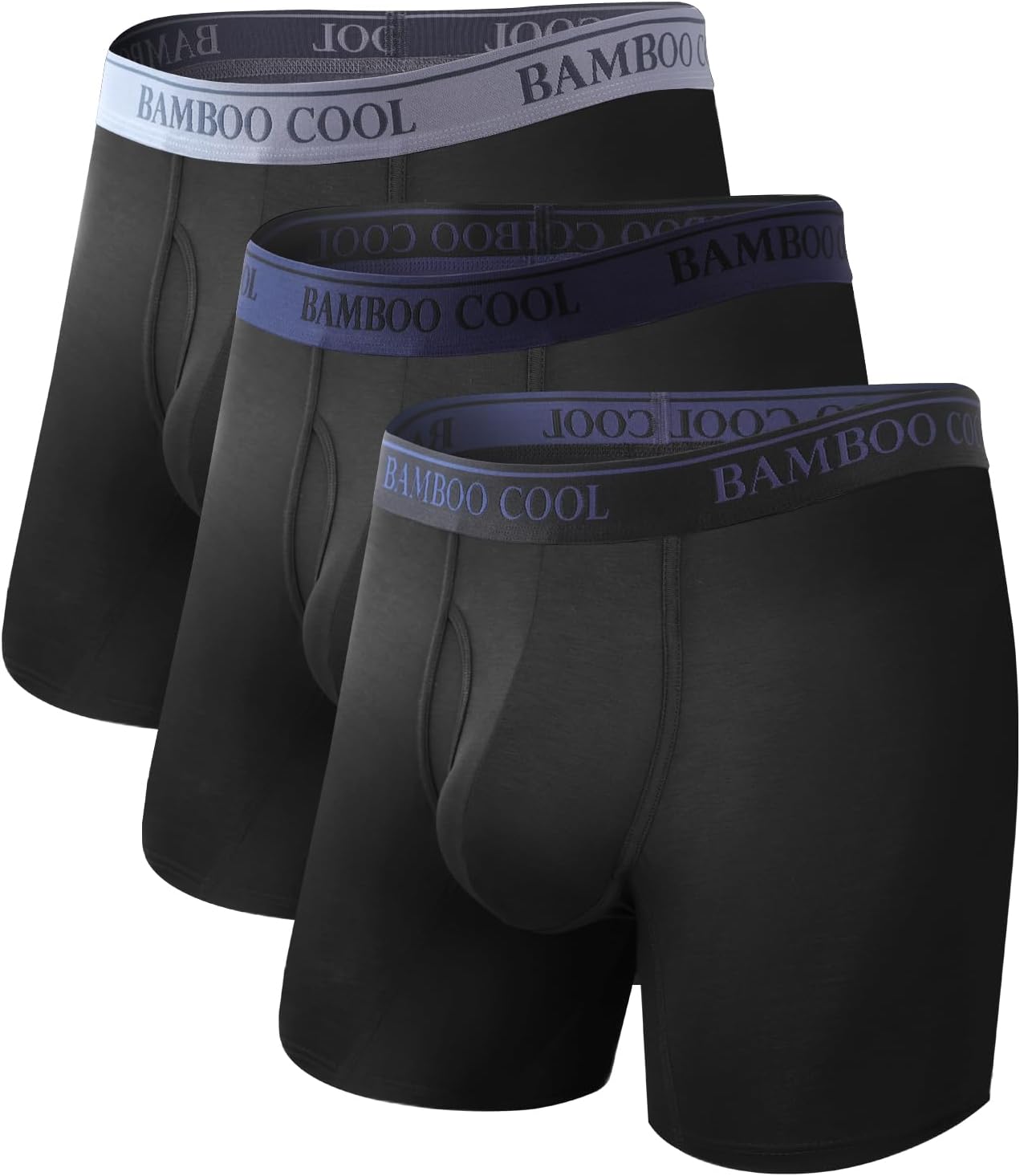 BAMBOO COOL Men's Boxer Briefs Ultra Breathable Underwear Multipack