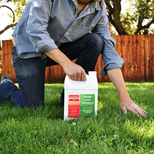 Extreme Grass Growth Lawn Booster- Liquid Spray Concentrated Starter Fertilizer with Humic Acid- Any Grass Type- Simple Lawn Solutions (32 oz. w/Sprayer)