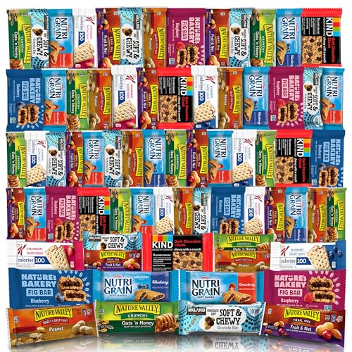 Veratify Healthy Mixed Snack Box (66 Count) Snacks Gift Basket Granola Bars Bulk Variety Grab and Go Men Women Adults Office Work Travel Employee