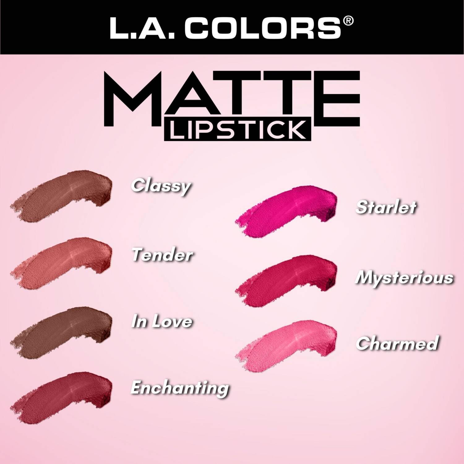 L.A. COLORS Matte Lipstick, Charmed CML476