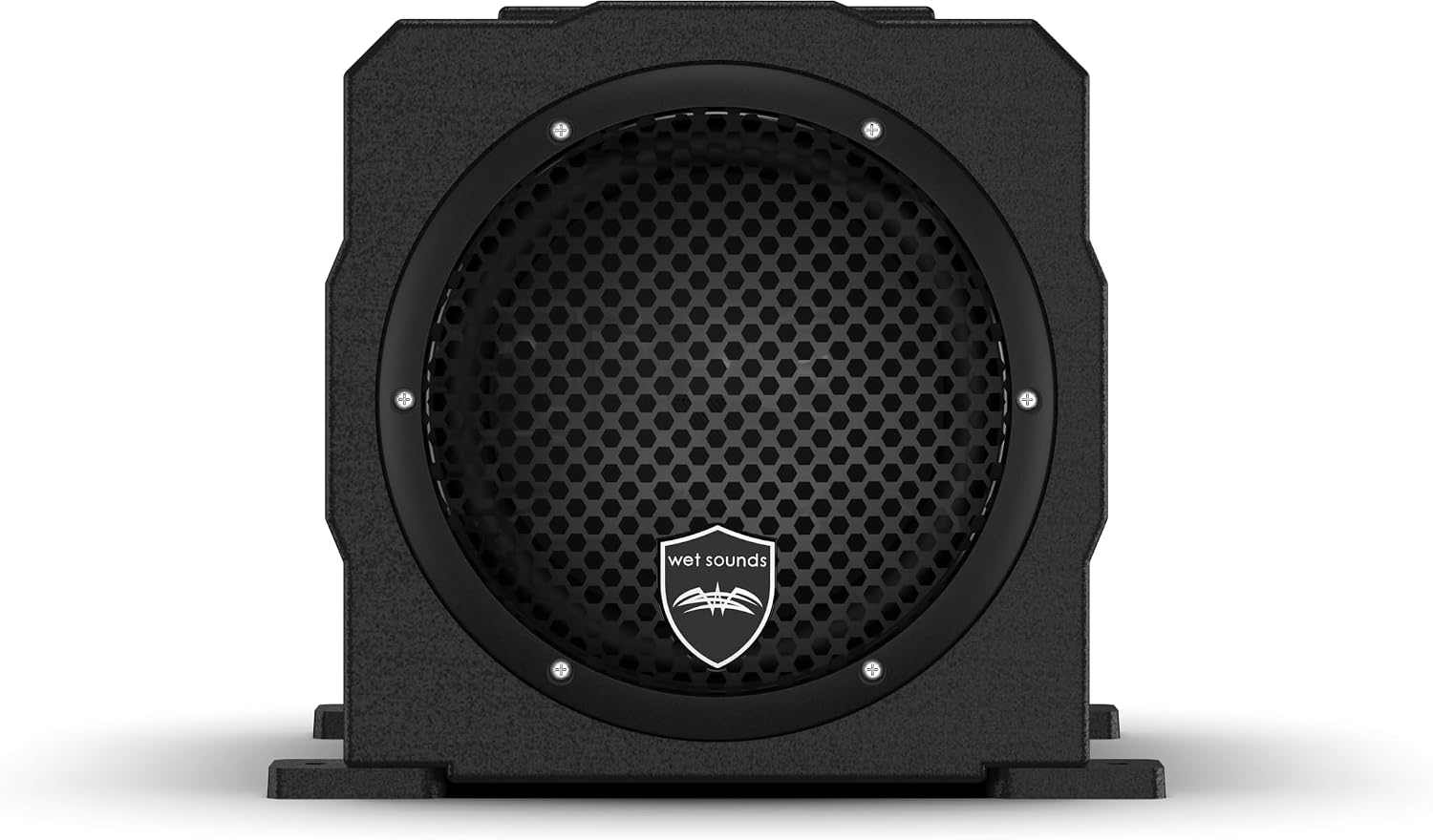 Wet Sounds | Stealth AS-8 | High Efficiency, 8" Active Marine Powered Subwoofer with Built-in 350 Watt Amp | Remote Level Control Included (Black)