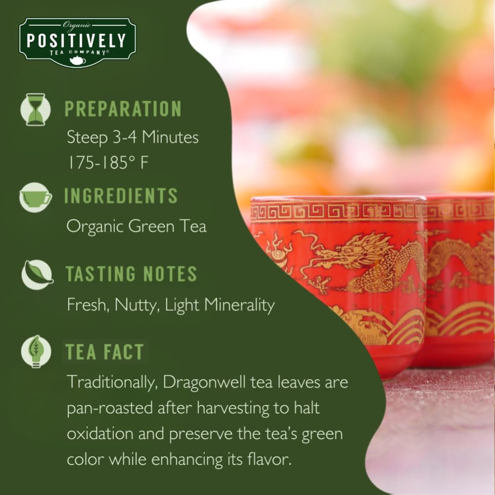 Organic Positively Tea Company, Pinhead Gunpowder Green Tea, Loose Leaf, 16 Ounce