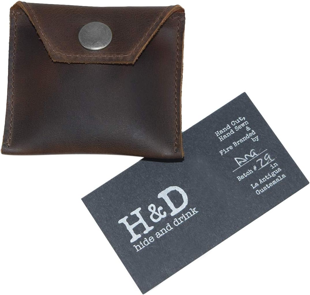 Hide & Drink, Rustic Leather Tampon Case, Condom Holder Pouch, Secret Stash Handmade :: Bourbon Brown