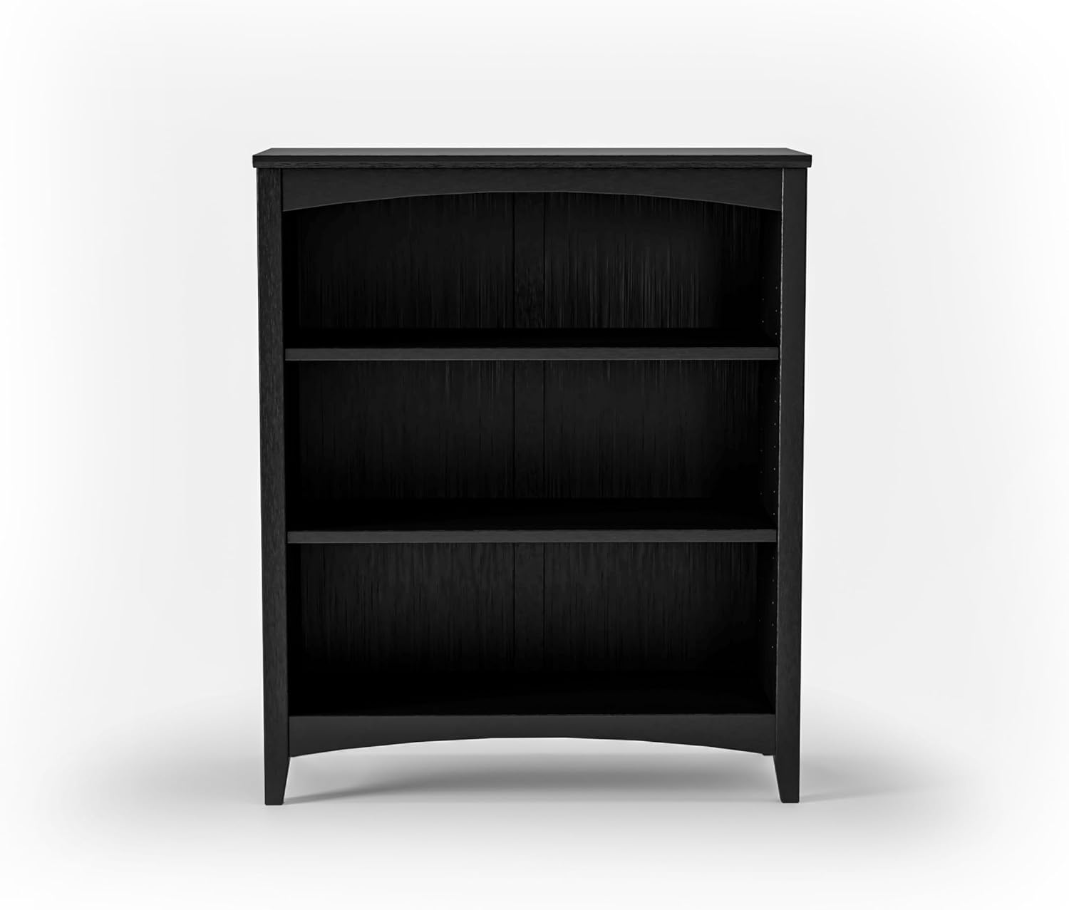 Shaker Style 3 Shelf Bookcase / Solid Wood / 36" High / Adjustable Shelving / Closed Back / Display Bookshelf for Living Room, Bedroom, Home and Office, White