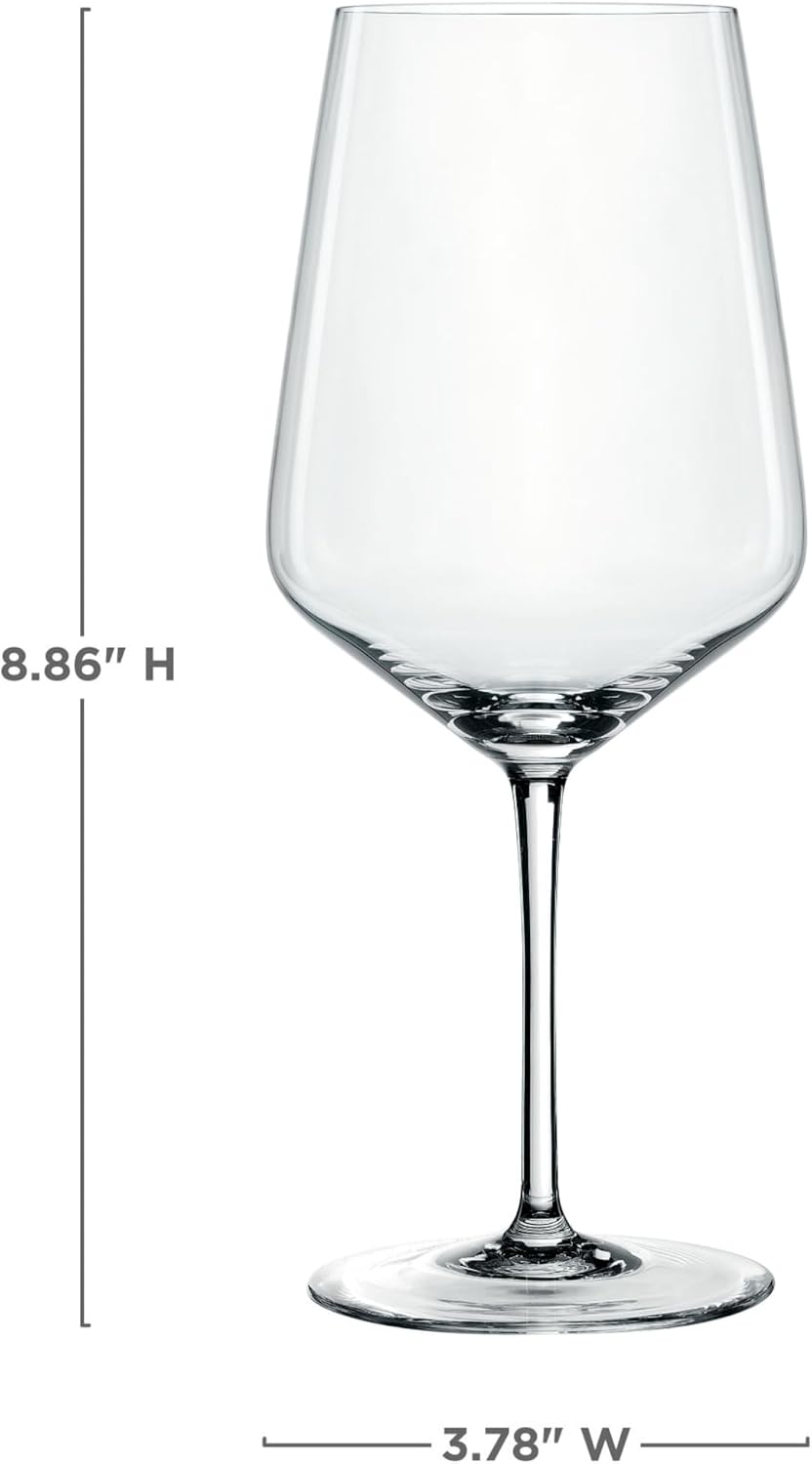Spiegelau Style Crystal White Wine Glasses Gift Set, Elegant Stemmed Wine Glasses, Stylish Glassware for Dinner Party, Home Bar, Wedding Gifts, Birthday Gifts, Hosting Essentials, 15.5 oz, Set of 4