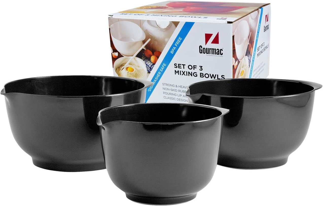 Hutzler Melamine Mixing Bowl Set: 2, 3 and 4 Liters, White (3234WH)