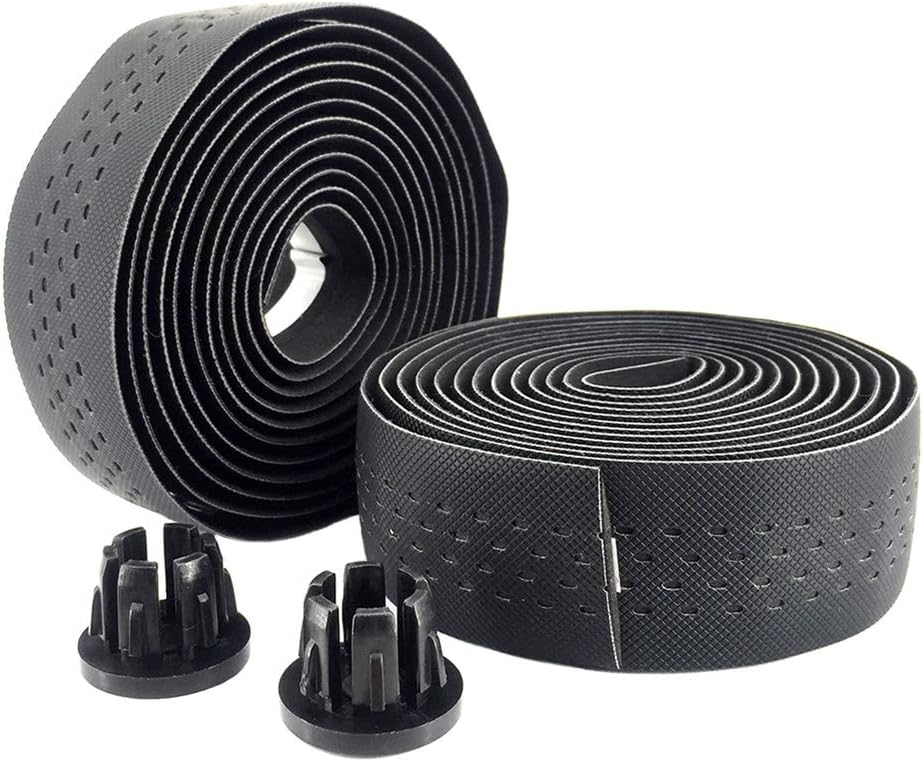 Tvoip 2 Rolls Soft Road Bike Bicycle Handlebar Cork EVA PU Bar Tape Professional Cycling Damping Anti-Vibration Wrap
