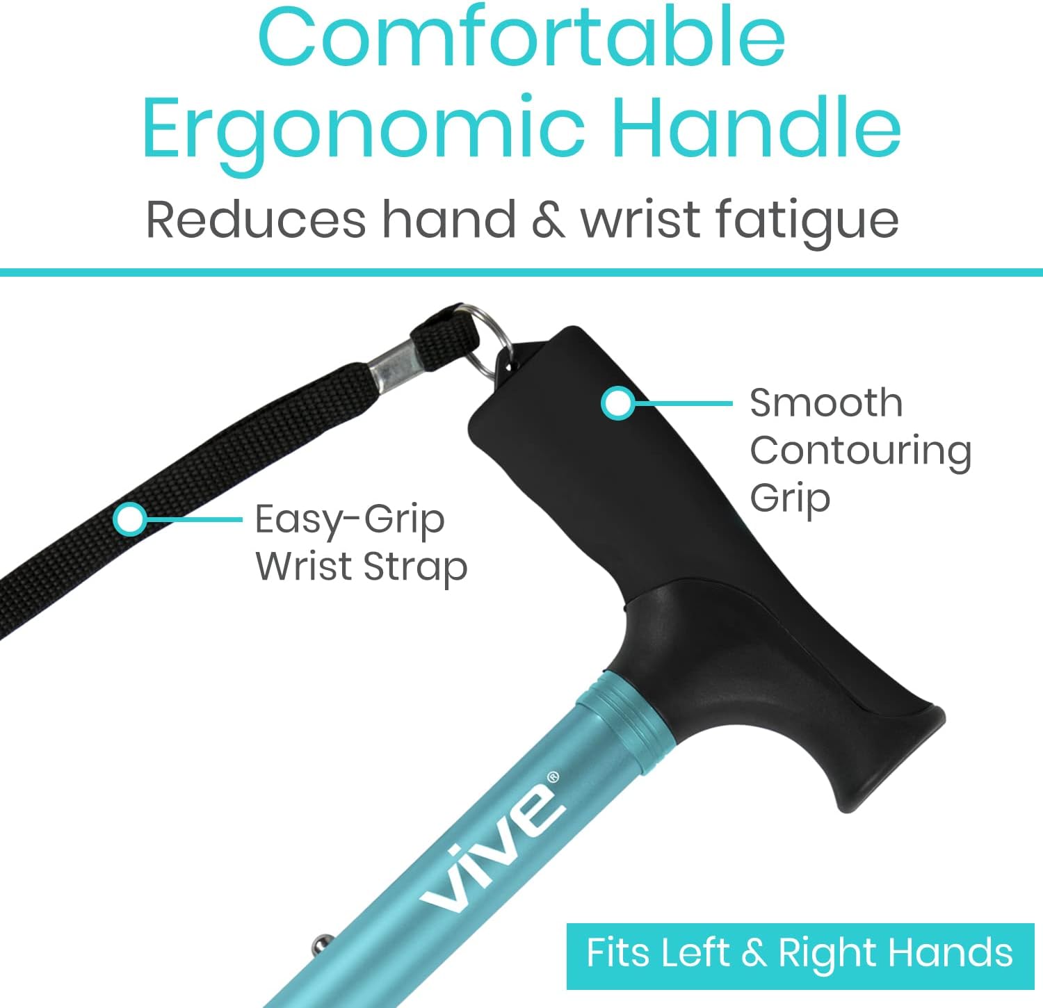 Vive Folding Cane - Foldable Walking Cane for Men, Women - Fold-up, Collapsible, Lightweight, Adjustable, Portable Hand Walking Stick - Balancing Mobility Aid - Sleek, Comfortable | Lightweight, Adjustable, Portable Hand Stick Balancing Mobility Aid Slee…