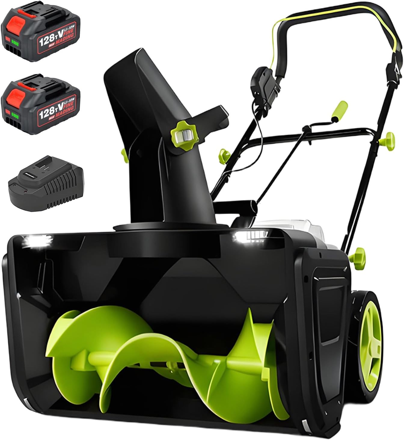 BANGBANGJI Snow Blower Cordless, 40V Snowblower Battery Powered 3500 W Brushless Motor, 20" Path, 25ft Max Throw, LED Lights for Driveway and Entryway