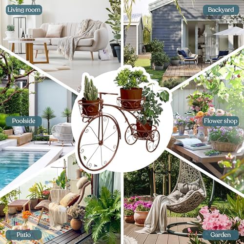Sorbus® Garden Cart Stand & Flower Pot Plant Holder Display Rack, 6 Tiers, Parisian Style - Perfect for Home, Garden, Patio (Bronze)