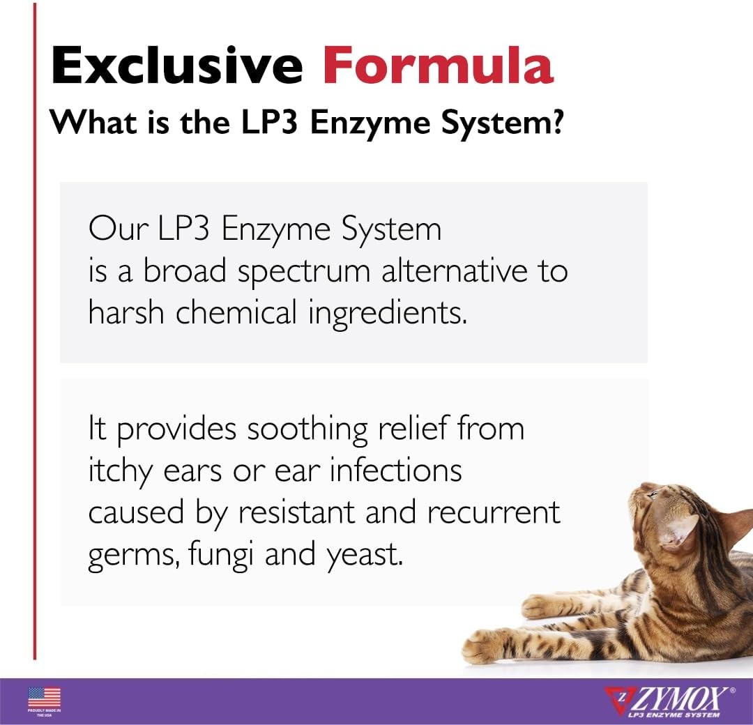 Zymox Otic Enzymatic Solution for Dogs and Cats to Soothe Ear Infections with 1% Hydrocortisone for Itch Relief, 4oz