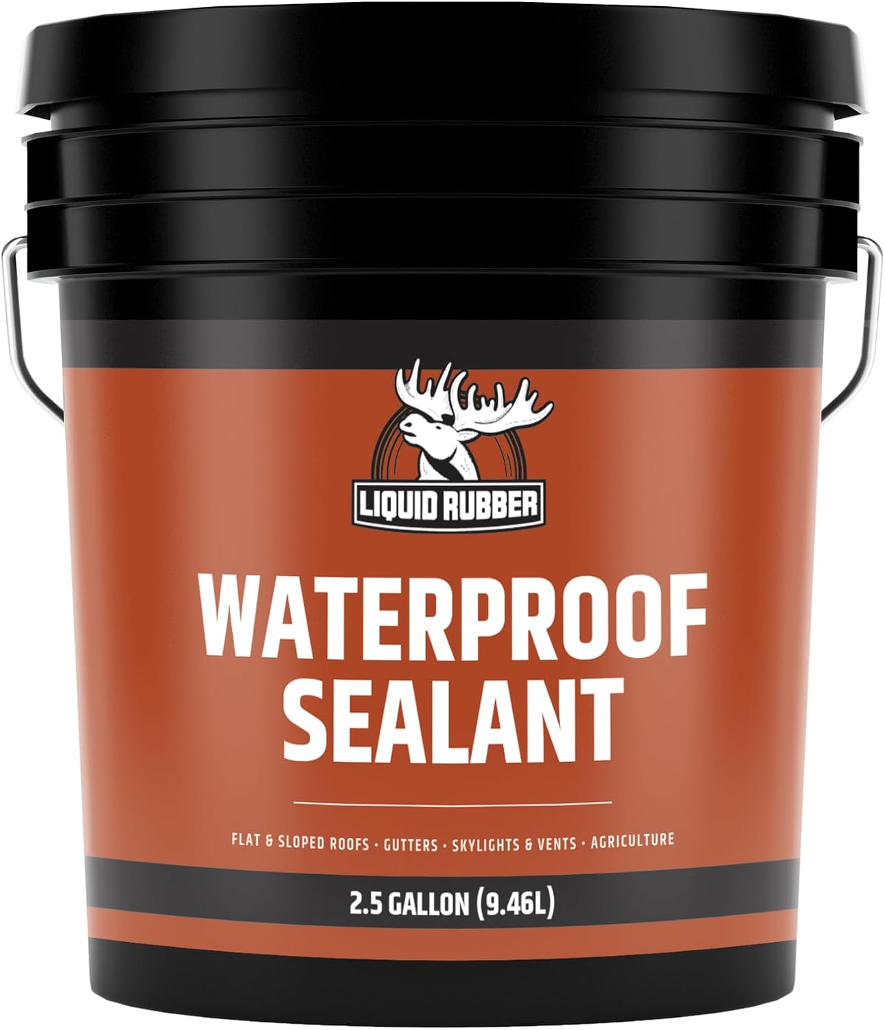 Liquid Rubber Waterproof Sealant - Roof & Gutter Coating, Black, 1 Quart | DIY Leak Repair Coating, Flexible Elastomeric Waterproofing Membrane for Flat & Low-Slope Roofs, Gutters, Concrete, Plywood