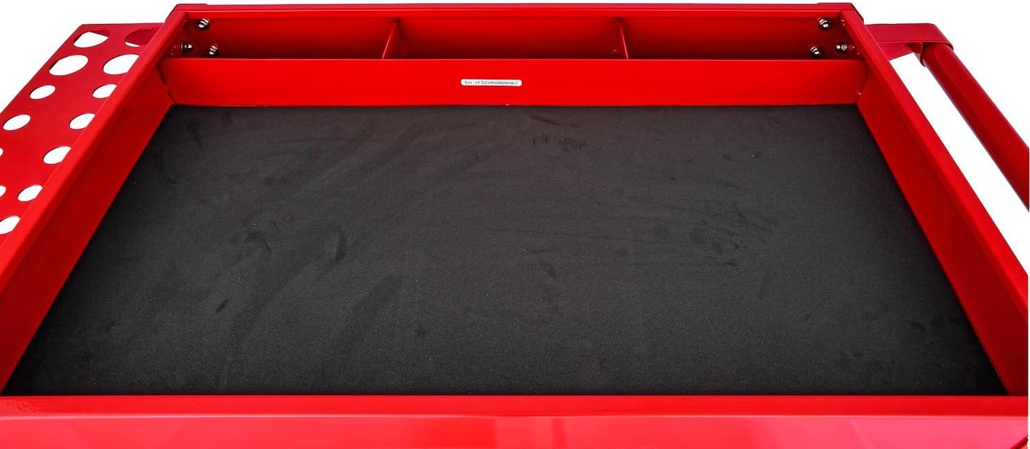 3-Shelf Shop Cart [200 lb. Capacity, Red] | 3-Shelf Shop Cart for let you easily move tools around your shop; steel and rubber construction