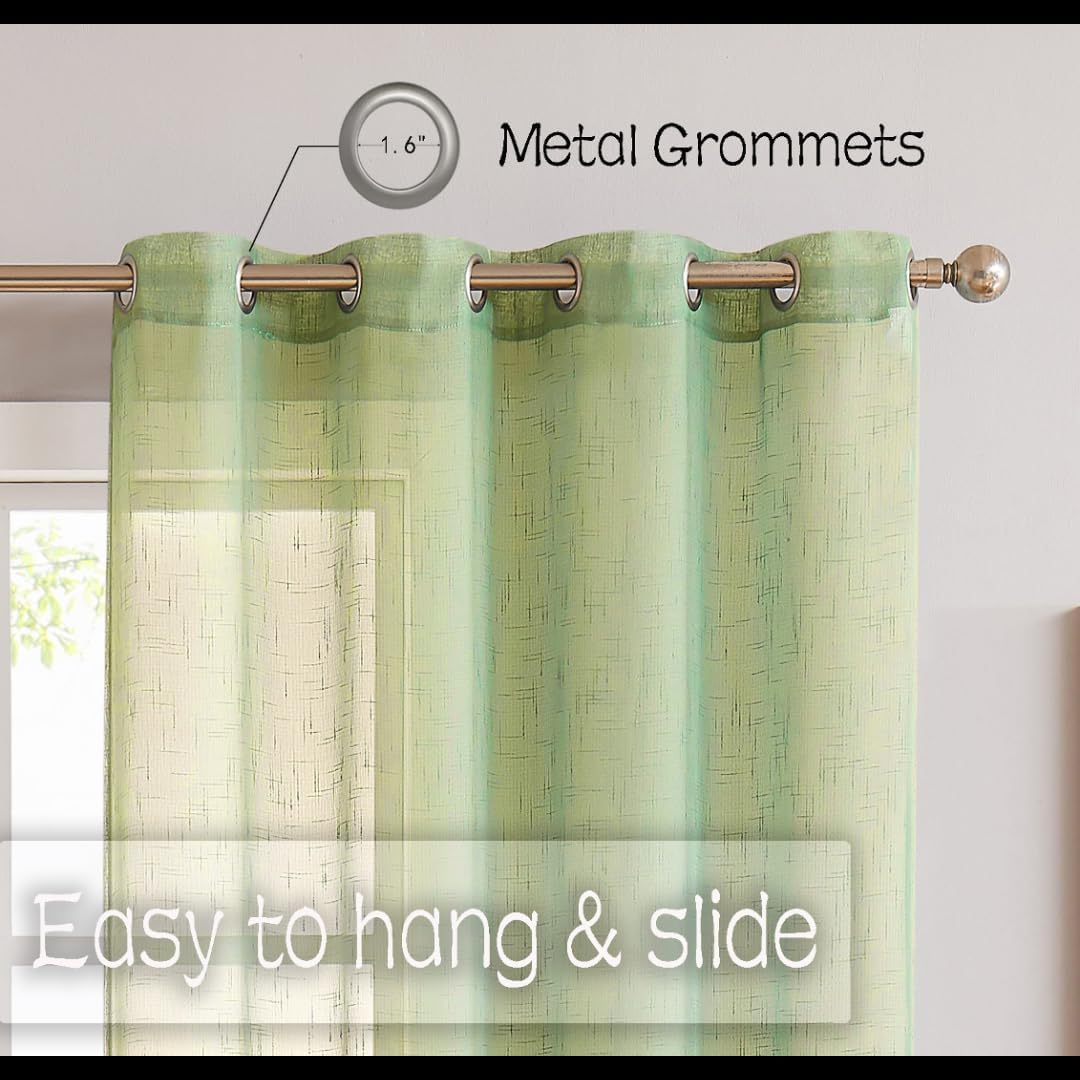 Randall Off White Sheer Open Weave Curtain for Living Room 2 Panels,72"