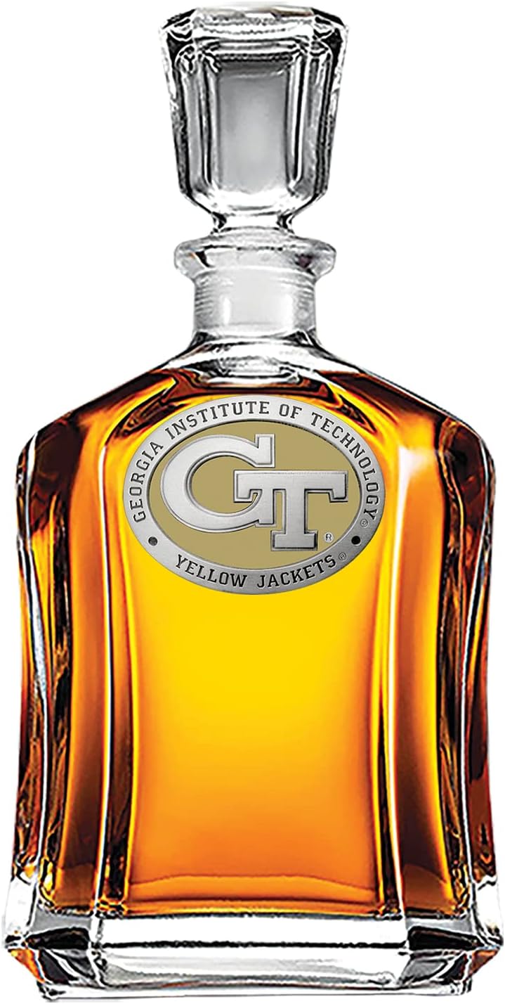 Marines Decanter – Eagle Globe & Anchor | 24 OZ Whiskey Decanter for Liquor with Airtight Stopper | Expertly Crafted Pewter Glass Clear