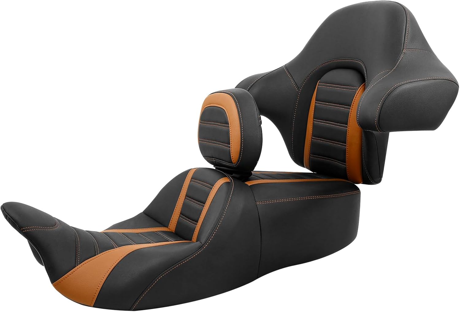 Rider Passenger One-Piece Two-Up Seat Driver Rider Backrest Wrap Around Backrest Pad Fit For Harley 2014-2023 Touring Road King Street Glide Road