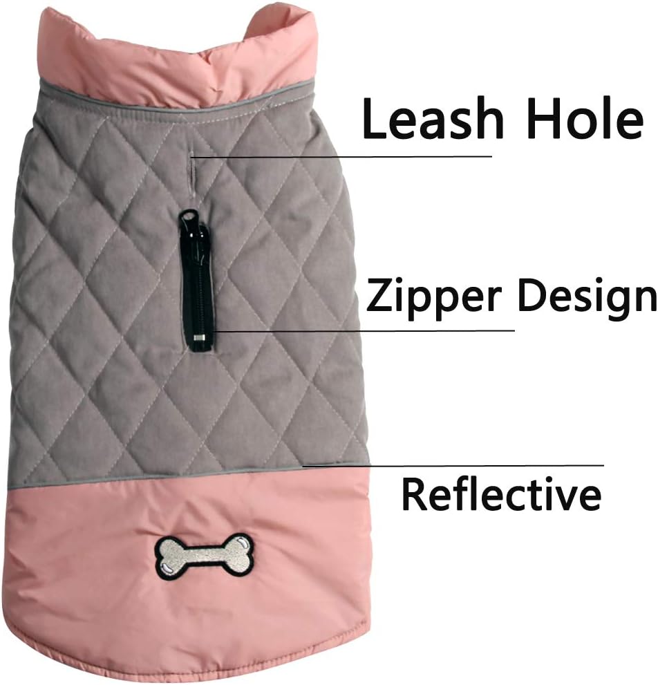 Vecomfy Reversible Dog Coat for Small Dogs with 2 Leash Openings