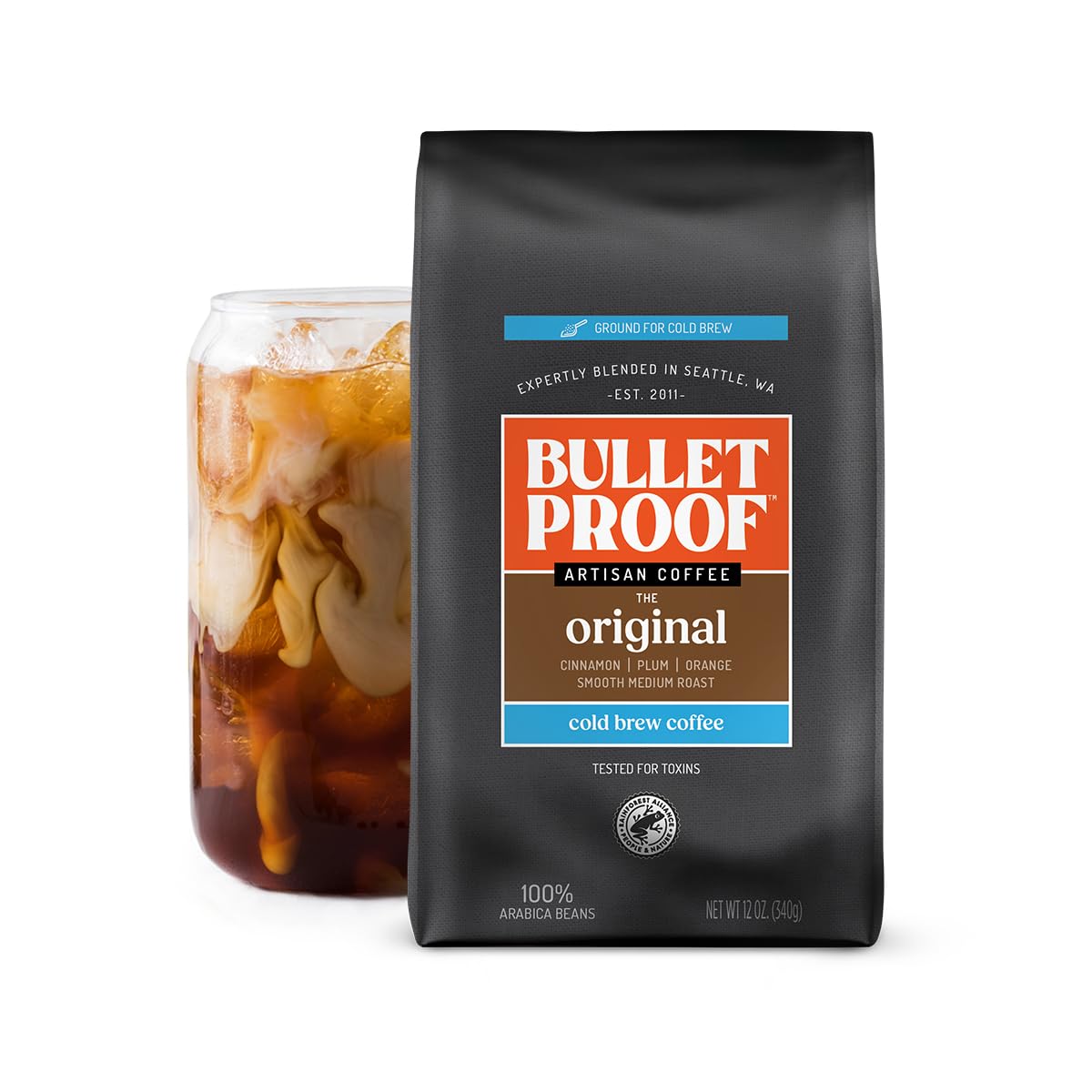 Bulletproof French Kick Dark Roast Ground Coffee, 12 Ounces, 100% Arabica Beans, Clean Coffee Tested for Toxins, Packaging May Vary