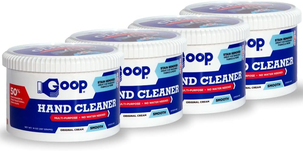 GOOP Multi-Purpose Hand Cleaner- Waterless Hand Degreaser, Laundry Stain Remover - NonToxic and Biodegradable Cleaner Remove Dirt, Oil, Paint, Ink, and Clothes Stains Original, 14oz Pack of 1