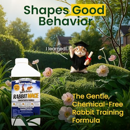 Nature's MACE Rabbit Mace Rabbit Repellent Spray & Concentrate Kit | Outdoor Rabbit Repellent, Covers 29,400 Sq Ft, Mint Scent, Safe Around Pets, People & Plants.