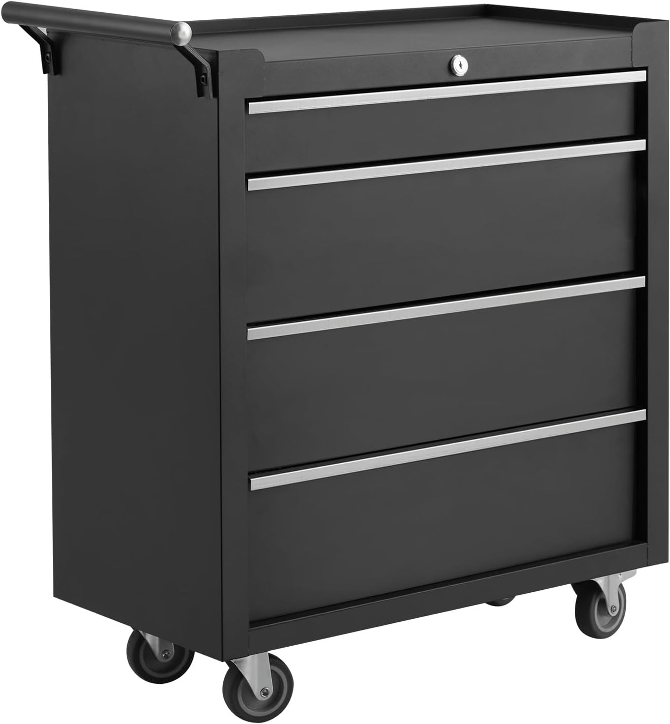 Rolling Tool Chest with Wheels, 5 Drawer Tool Storage Cabinet, Portable Toolbox Organizer with Lock, Heavy Duty Tool Chest Cart for Garage, Mechanic, Workshop, Shop, Mobile Tool Organizer, Black