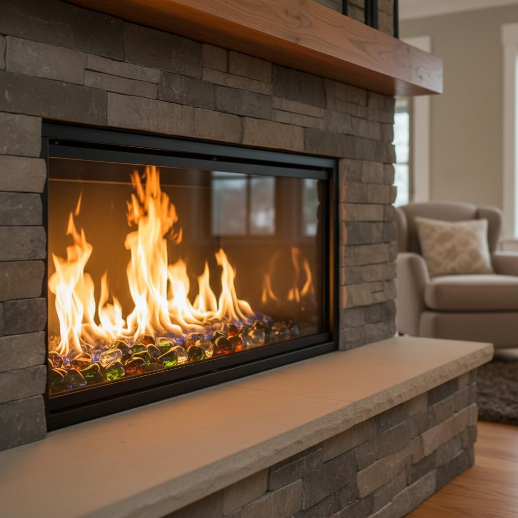 Mr. Fireglass 10 Pounds 1 Inch Diamond Fire Glass, High Luster Crystal Ice | Reflective Fire Pit Glass Rocks,10 lbs, For Propane & Natural Gas Fire Pits Table Fireplace & Lanscape