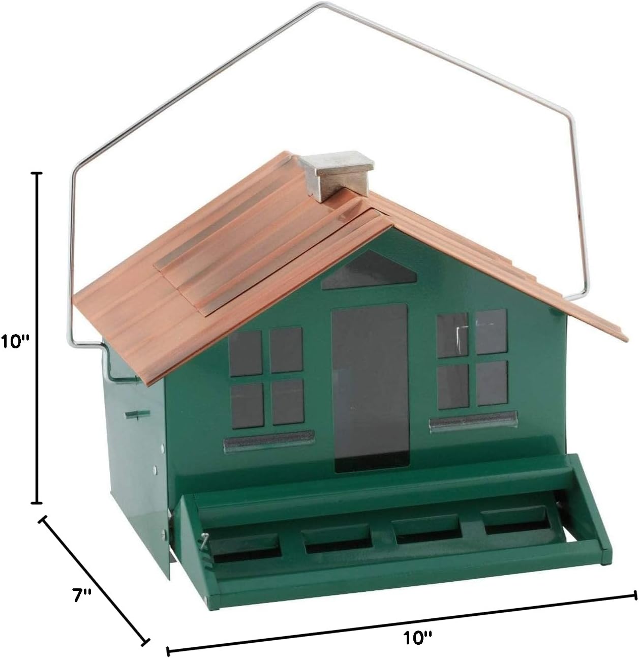 Perky-Pet 339-1SR Squirrel-Be-Gone II Home Style Bird Feeder with Chimney, Squirrel Proof Bird Feeder with Weight-Activated Perches