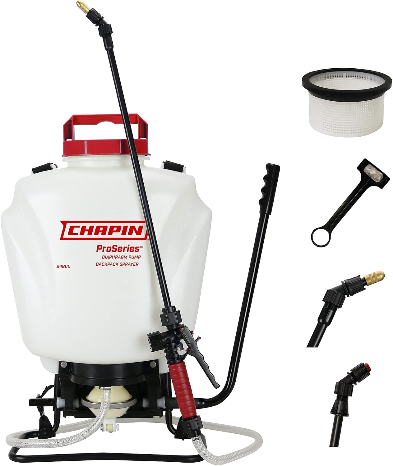 Chapin International 64800 4-Gallon ProSeries Liquid and Wettable Powder Diaphragm Pump Backpack Sprayer for Fertilizer, Herbicides and Pesticides