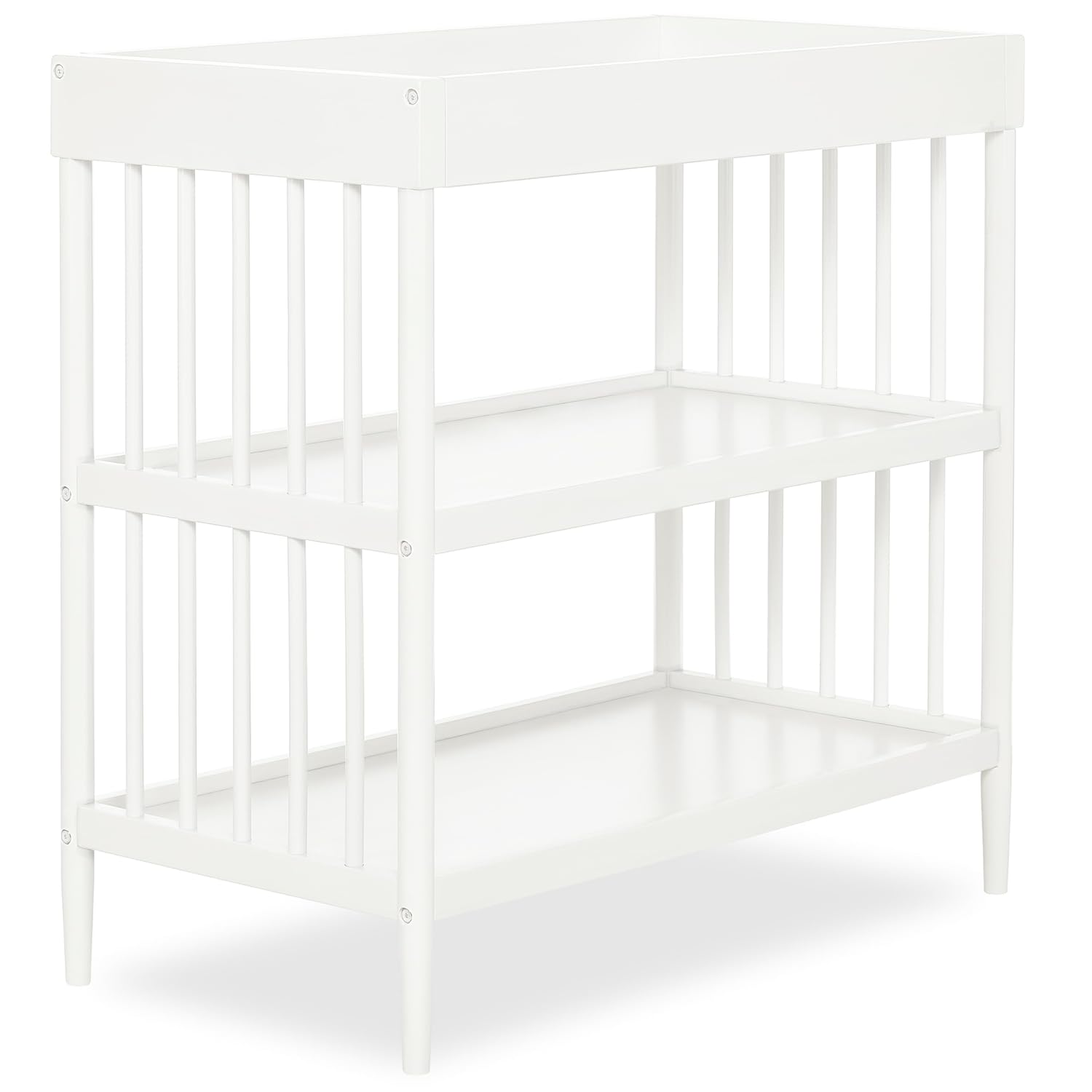 Dream On Me Clover Changing Table with Rounded Spindles in White