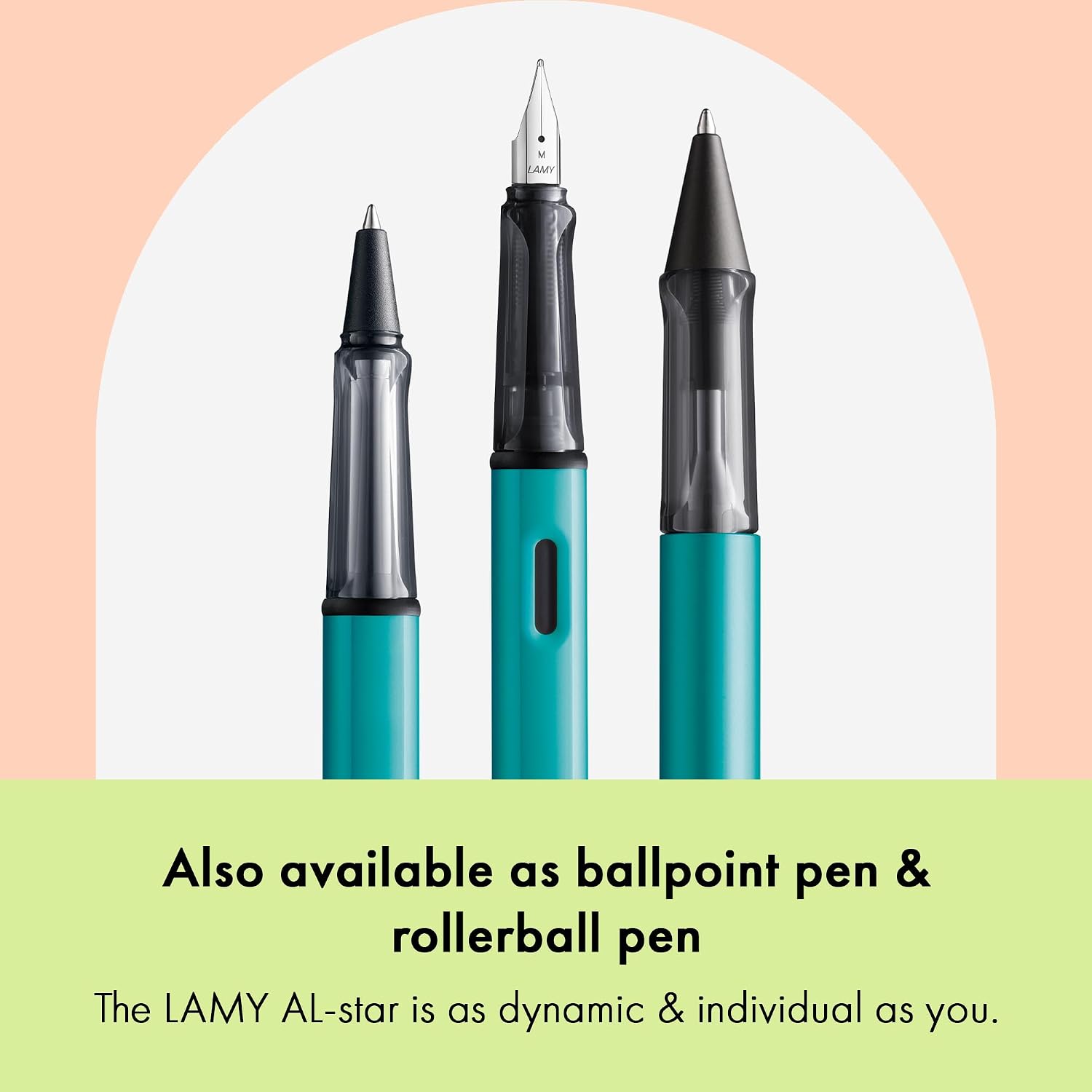 LAMY AL-star black - Fountain Pen with ergonomic grip & black Left-Handed steel nib (LH) in size M - lightweight aluminum body - including LAMY T 10 blue cartridge