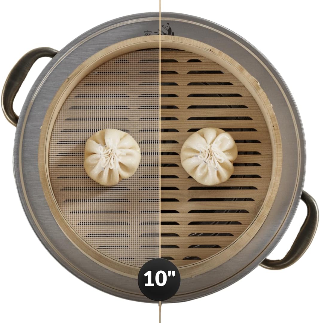 54-Piece Bamboo Steamer Basket Set, 10 Inch for Delicious, Authentic Meals