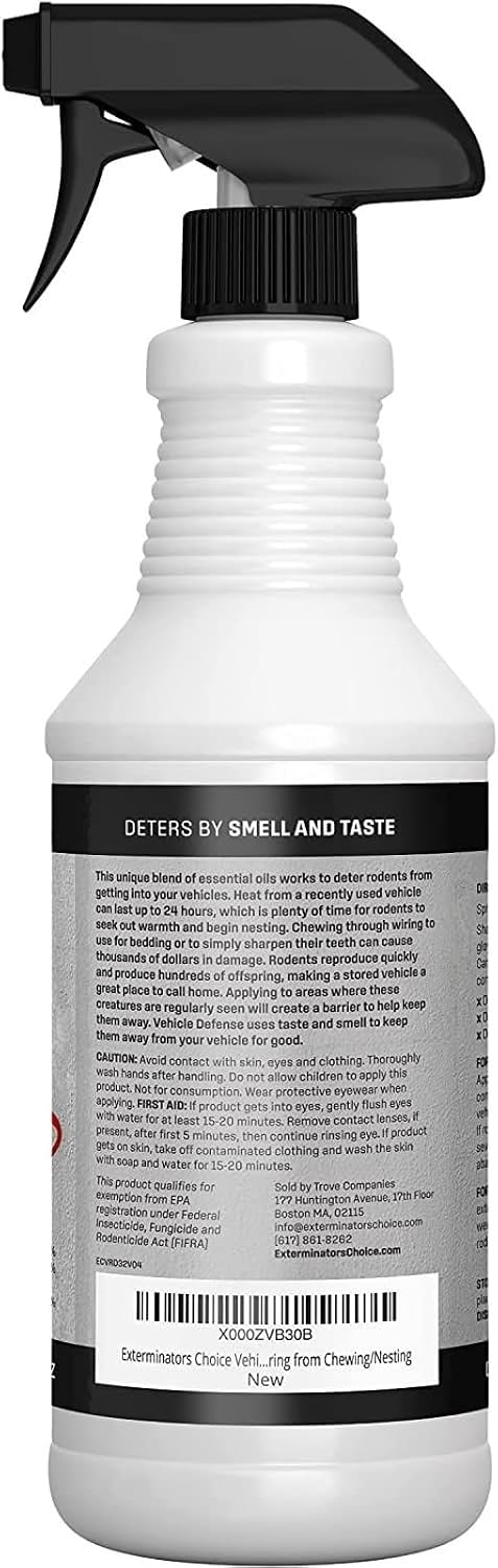 Exterminators Choice Mice & Rat Protection Spray - 128 Fl Oz Vehicle Protection & Outdoor Mouse Control - Natural Peppermint Formula & Peppermint Oil - Easy Application & Gallon Spray