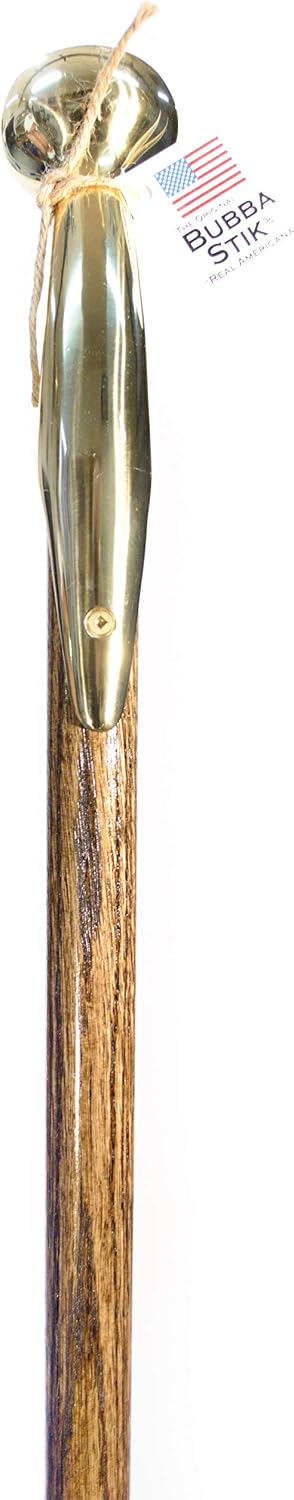 Walking Cane Texas Style Walking Stick Made of Mahogany Stained Tennessee Hardwood and Topped with a Brass Hame Handle from a Real Horse Collar Harness. Made in Texas by Real Texans.