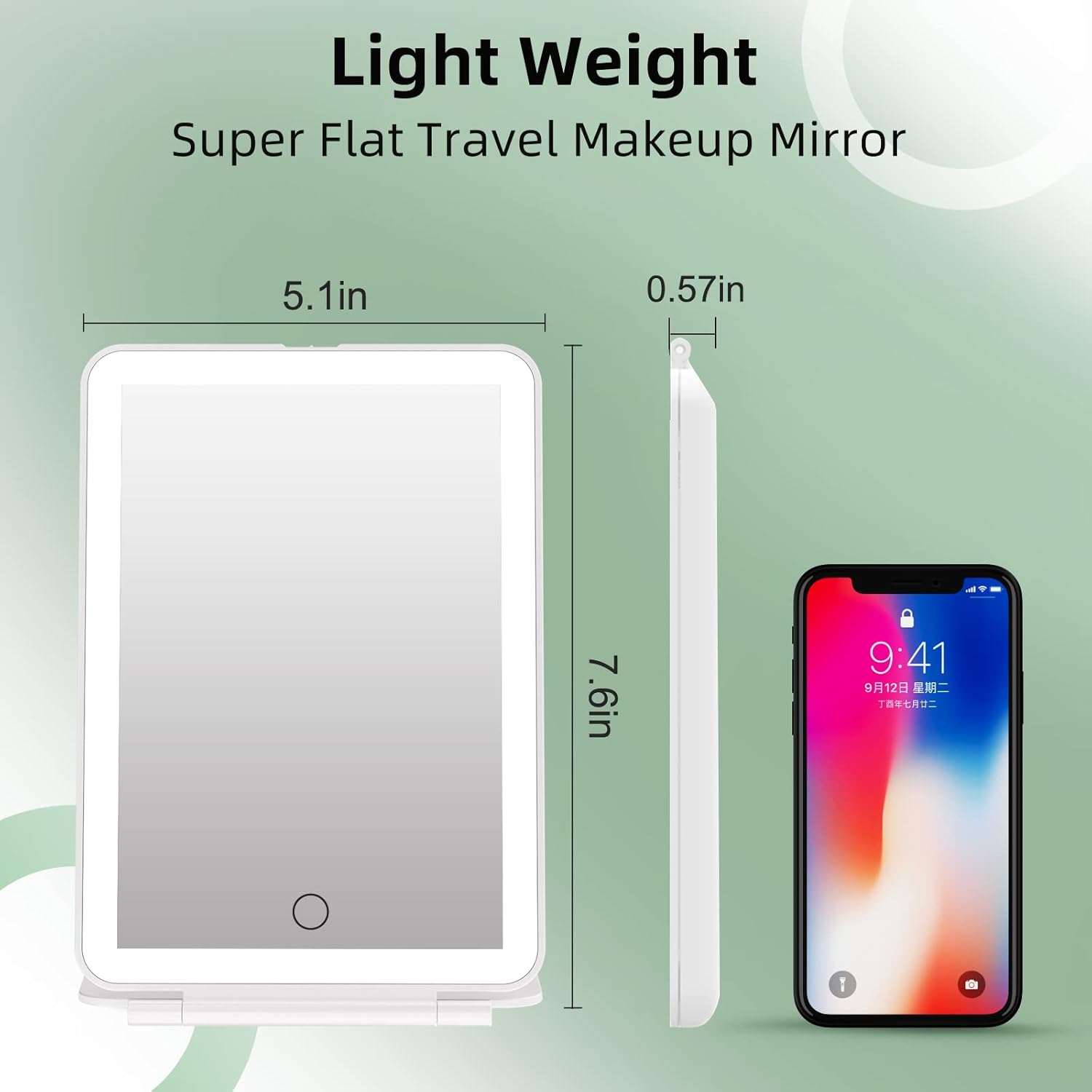 FUNTOUCH Rechargeable Travel Makeup Mirror with 72 Led Lights