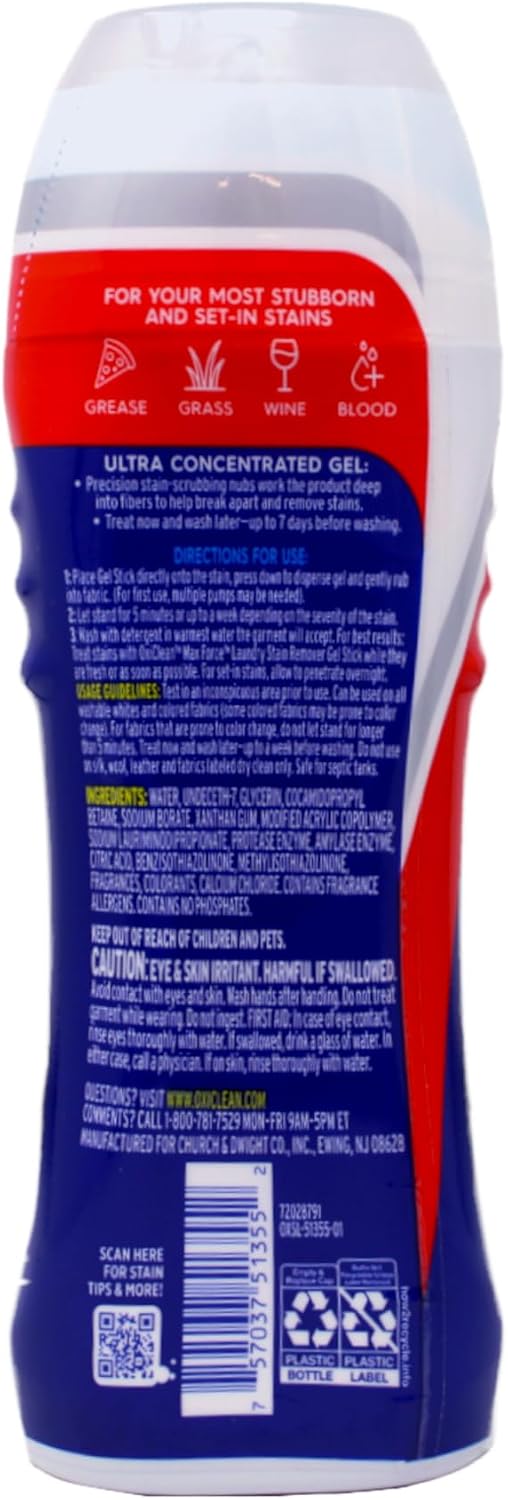 OxiClean MaxForce Gel Stick, Pack of 1, 6.2 ounce