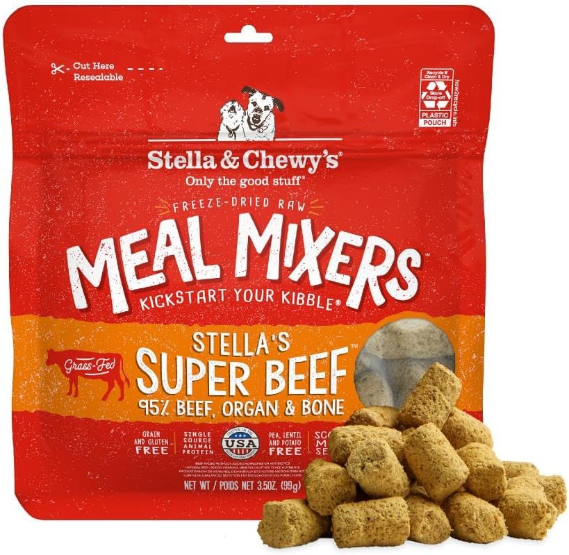 Stella & Chewy's Freeze-Dried Raw Chicken Meal Mixers- Dog Food Topper and Mixer - Made with 95% Cage-Free Chicken, Organs & Bone - Perfect for Picky Eaters - Grain-Free - 3.5oz