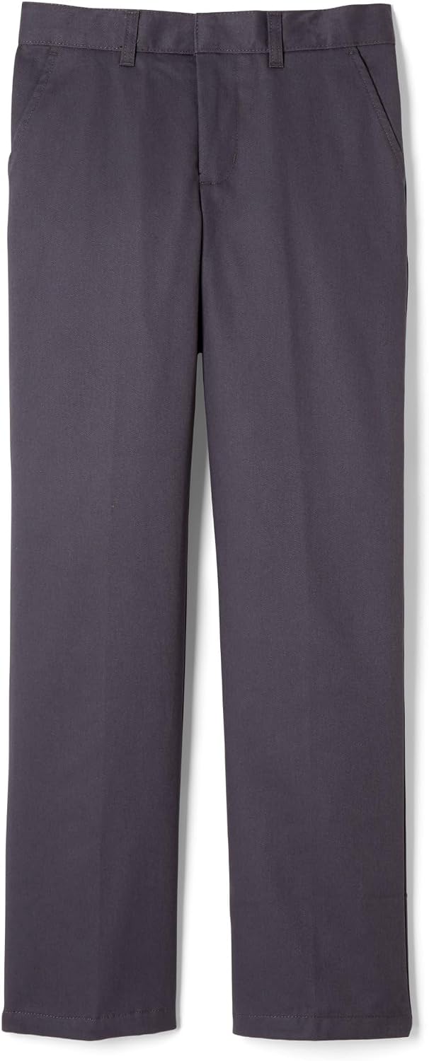 French Toast Boys' Adjustable Waist Relaxed Fit Twill Pant | school uniform pants, no need to iron, double knees for durability, typically fit boys ages 2-14