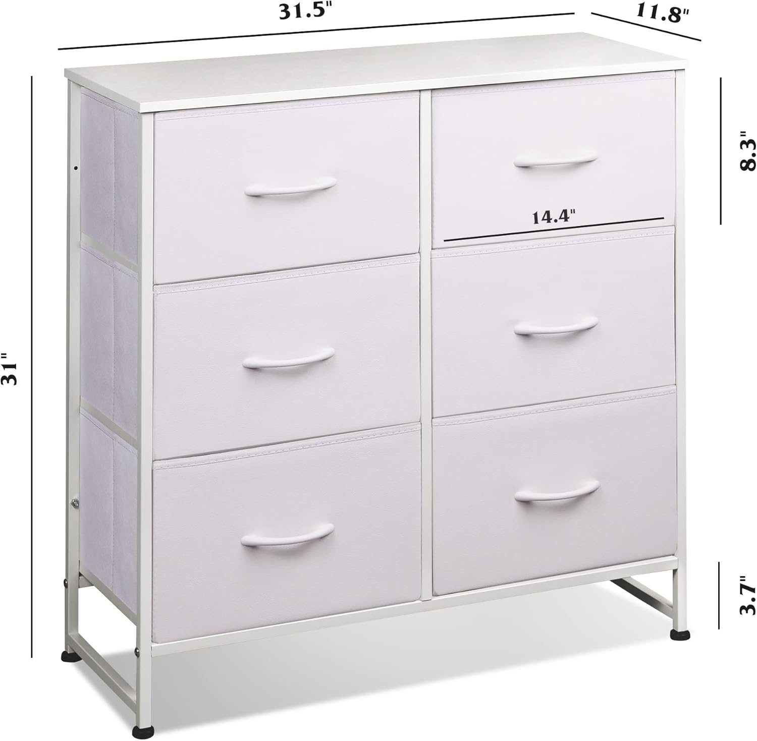 WLIVE Dresser for Bedroom with 6 Drawers, Light Grey